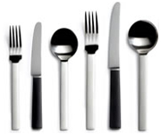 Odeon Black pattern stainless steel six piece set