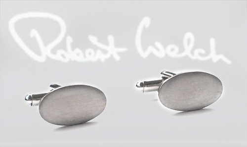 Oval satin finish cufflinks