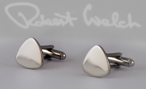 Triangular mirror polish cufflinks
