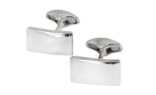 Sterling silver heavy gauge rectangular cufflinks