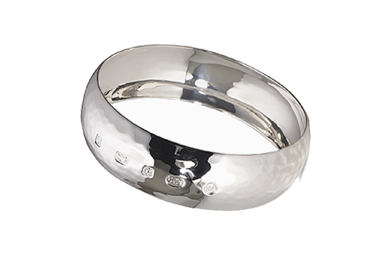 Sterling silver hammered bangle