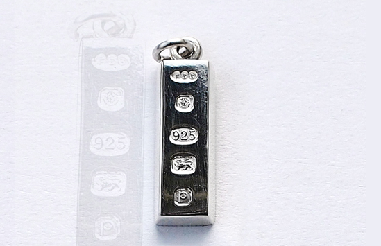 Sterling silver ingot pendant