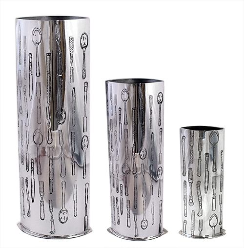 Cutlery pattern vase