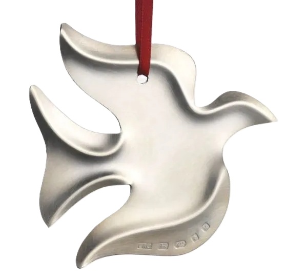 Sterling silver Dove of Peace Christmas decoration