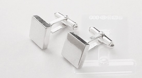 Sterling silver heavy gauge square cufflinks